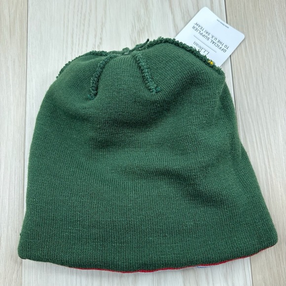 LL Bean Knit Pom Beanie Hat Adult Katahdin Mountain Scene US Ski Team NWT OSFA - Picture 5 of 12